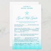 Papier Fête des mariées De Plage Jeu, Nautique, Sirène (Devant / Derrière)