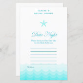 Papier Fête des mariées De Plage Jeu, Nautique, Sirène (Devant / Derrière)