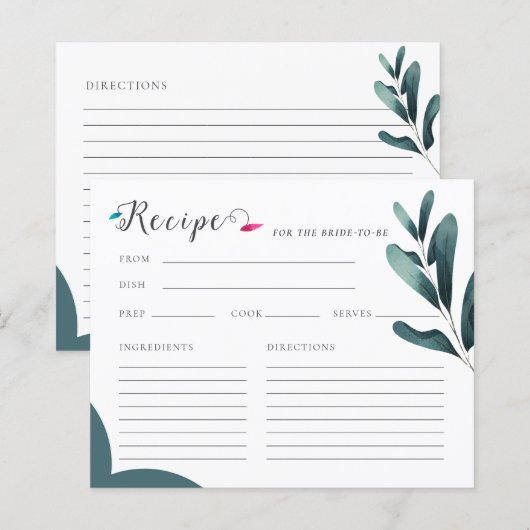 Papier Fête des mariées de recette de calligraphie verte (Devant / Derrière)