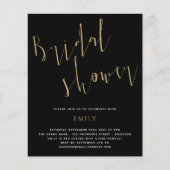 Papier Fête des mariées de script budget Gold Black Invit (Devant)