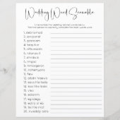 Papier Fête des mariées de script moderne Jeu Word Scramb (Devant)