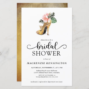 Papier Fête des mariées de talons d'or Tropical Elegant B