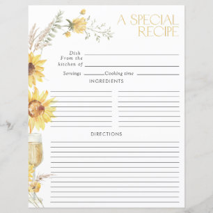 Papier Fête des mariées de tournesol Boho Recette