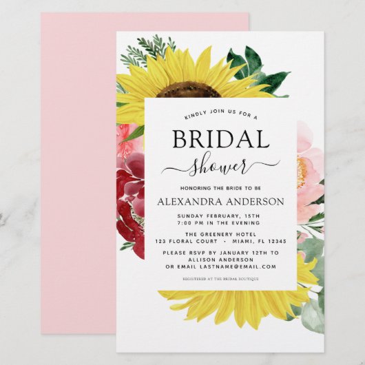 Papier Fête des mariées de tournesol budget printemps flo (Devant / Derrière)