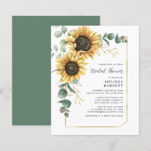 Papier Fête des mariées de tournesol Eucalyptus Invitatio
