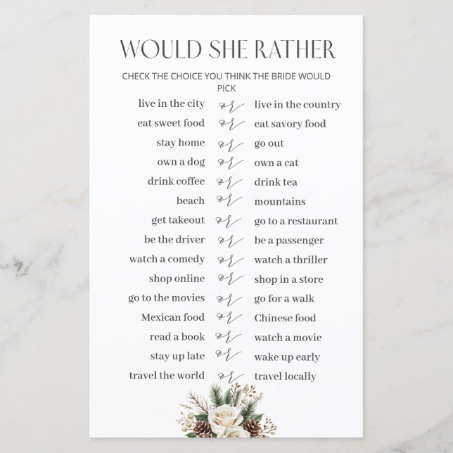 Papier Fête des mariées D'Hiver Plairait-Elle À Jeu De Ma (Devant)