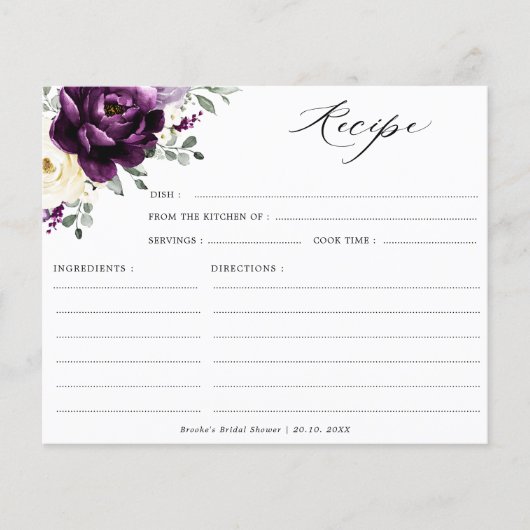 Papier Fête des mariées d'ivoire d'aubergine de prune pou (Devant)