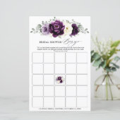 Papier Fête des mariées d'ivoire d'aubergine de prune vio (Debout devant)