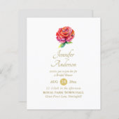 Papier Fête des mariées d'or à l'aquarelle rouge souple (Devant / Derrière)