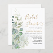 Papier FÊTE DES MARIÉES d'or Eucalyptus (Devant / Derrière)