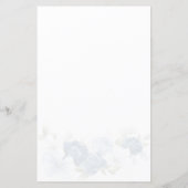 Papier Fête des mariées Dusty Blue Floral Script Invitati (Dos)