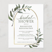 Papier Fête des mariées Elegant Eucalyptus Gold Arch budg (Devant)