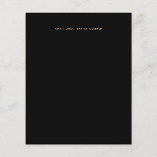 Papier Fête des mariées en or noir brillant Invitations (Dos)