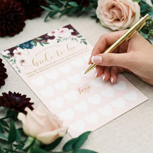 Papier Fête des mariées Épouse à devenir Bingo Aquarelle 