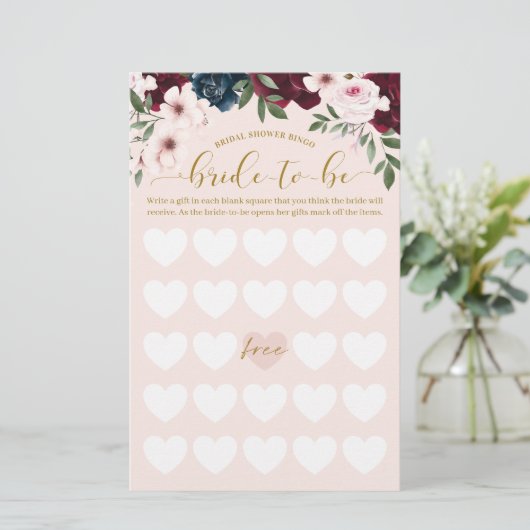 Papier Fête des mariées Épouse à devenir Bingo Aquarelle (Debout devant)