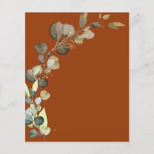 Papier Fête des mariées Eucalyptus Burnt Orange Invitatio (Dos)