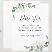 Papier Fête des mariées Eucalyptus Date Jar de nuit (Devant / Derrière)