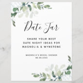 Papier Fête des mariées Eucalyptus Date Jar de nuit (Devant)