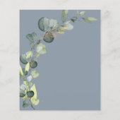 Papier Fête des mariées Eucalyptus Dusty Blue Invitation (Dos)