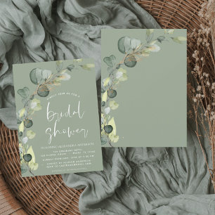 Papier Fête des mariées Eucalyptus Sage Green Invitation