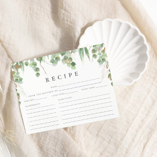 Papier Fête des mariées Eucalyptus Vert Aquarelle Recette