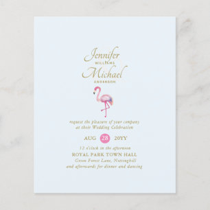 Papier Fête des mariées Flamant rose rose par courrier ou
