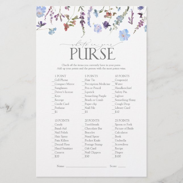 Papier Fête des mariées Fleur sauvage bleu Dusty (Devant)