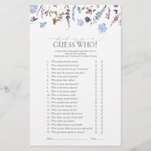Papier Fête des mariées Fleur sauvage bleu Dusty