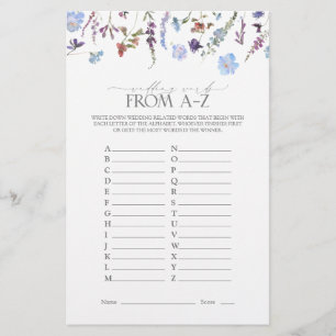 Papier Fête des mariées Fleur sauvage bleu Dusty