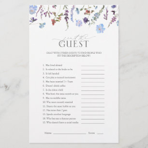 Papier Fête des mariées Fleur sauvage bleu Dusty