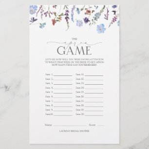 Papier Fête des mariées Fleur sauvage bleu Dusty