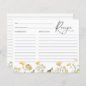 Papier Fête des mariées Fleur sauvage jaune délicate (Devant / Derrière)