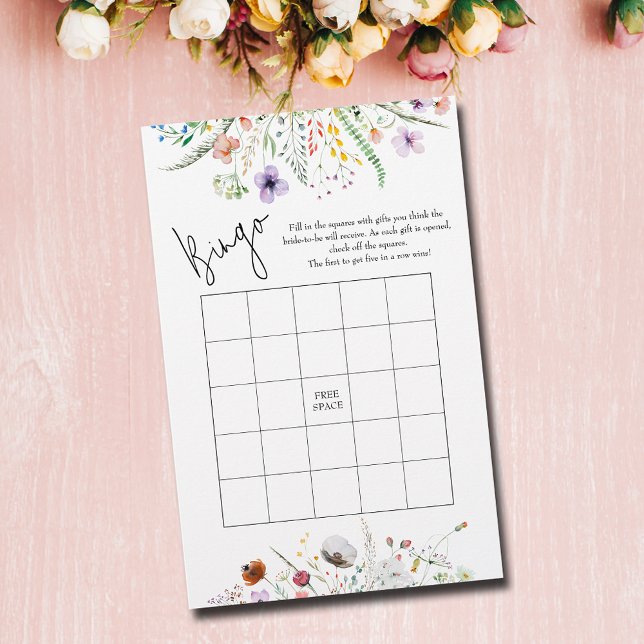 Papier Fête des mariées fleur sauvage Jeu (Wildflowers Bridal Shower Bingo Game Cards (on 80 lb.  paper))