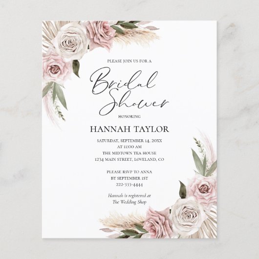 Papier Fête des mariées florale Boho (Devant)