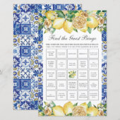 Papier Fête des mariées florale citron Trouvez le Bingo i (Devant / Derrière)