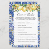 Papier Fête des mariées florale de citrons au-dessus ou a (Devant / Derrière)