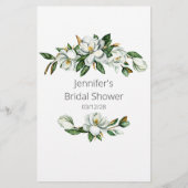 Papier Fête des mariées florale de Magnolia blanc Recherc (Dos)