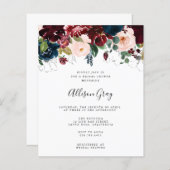 Papier Fête des mariées florale d'hiver | Budget (Devant / Derrière)