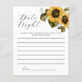 Papier Fête des mariées Florale Jaune Date Idées de nuit (Devant)