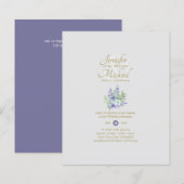 Papier Fête des mariées florale Lilac par courrier ou Mar (Devant / Derrière)