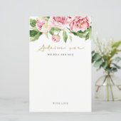 Papier Fête des mariées florale Pink Peony Conseils pour  (Debout devant)