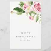 Papier Fête des mariées florale Pink Peony Conseils pour  (Dos)