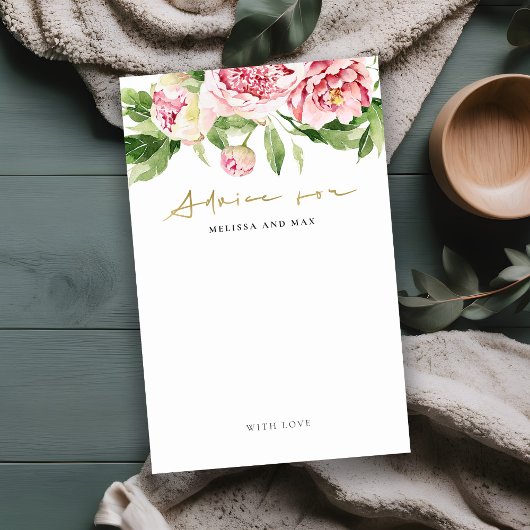 Papier Fête des mariées florale Pink Peony Conseils pour 