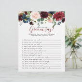 Papier Fête des mariées florale Qu'est-ce que la chambre (Debout devant)