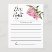 Papier Fête des mariées Florale rose Date Idées de nuit (Devant)