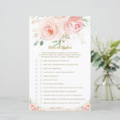 Papier Fête des mariées florale rose rousse au-dessus ou  (Debout devant)