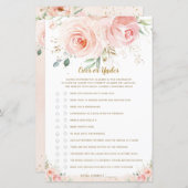 Papier Fête des mariées florale rose rousse au-dessus ou  (Devant / Derrière)