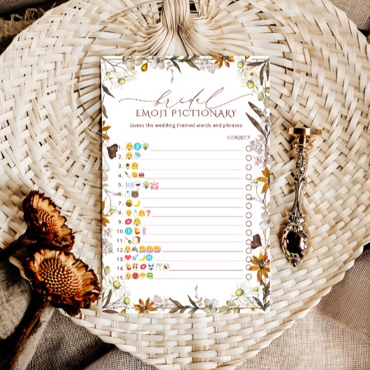 Papier Fête des mariées Florale Rustique Emoji jeu de pho