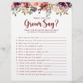 Papier Fête des mariées florale rustique Qu'est-ce que la (Devant)
