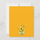 Papier Fête des mariées florale Tournesol jaune Invitatio (Dos)